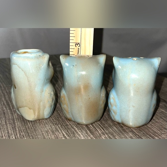 Vintage Owl Salt And Pepper Shaker Set with Matching Toothpick Holder - Picture 8 of 8